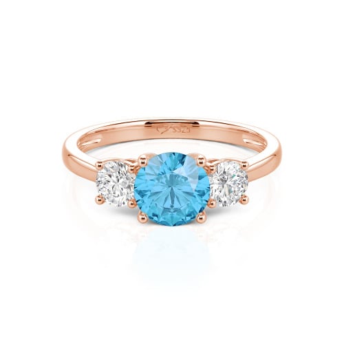 Jeulia Three Stone Round Cut Sterling Silver Ring