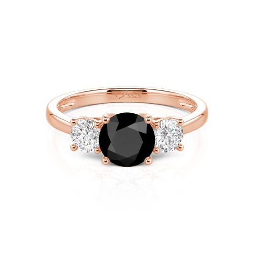Jeulia Three Stone Round Cut Sterling Silver Ring