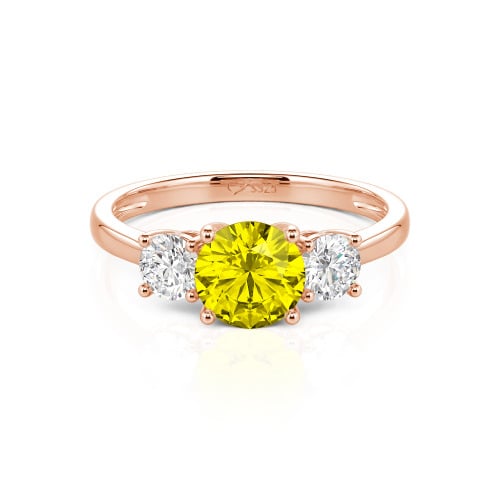 Jeulia Three Stone Round Cut Sterling Silver Ring