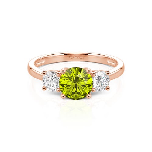 Jeulia Three Stone Round Cut Sterling Silver Ring