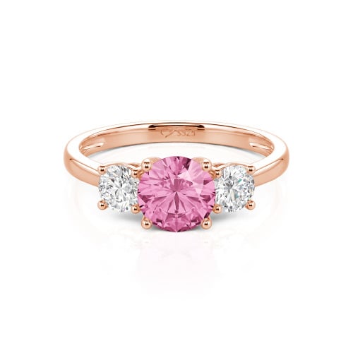 Jeulia Three Stone Round Cut Sterling Silver Ring