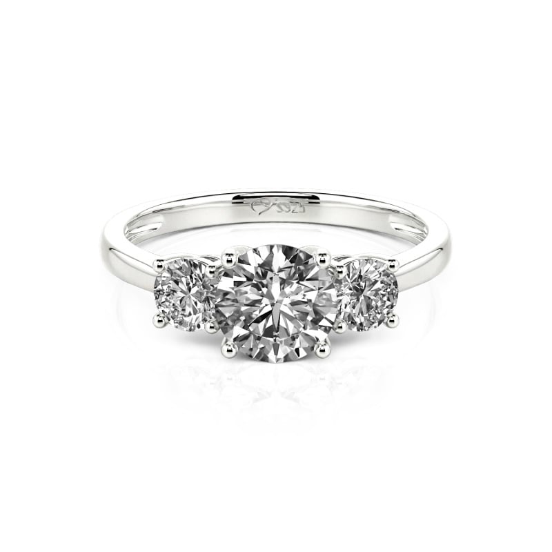 Jeulia 10K/14K/18K Gold Platinum Three Stone Round Cut Ring