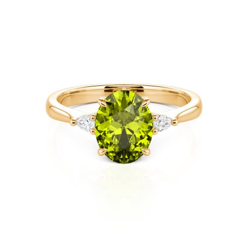 Jeulia Three Stone Oval Cut Sterling Silver Ring