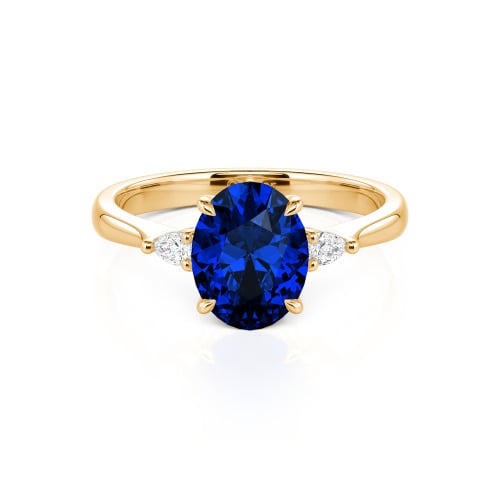Jeulia Three Stone Oval Cut Sterling Silver Ring