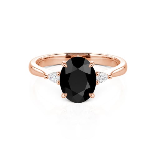 Jeulia Three Stone Oval Cut Sterling Silver Ring