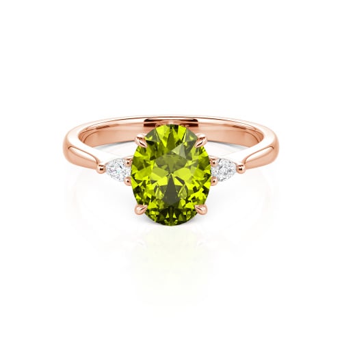 Jeulia Three Stone Oval Cut Sterling Silver Ring