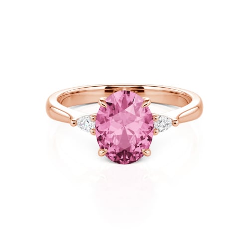 Jeulia Three Stone Oval Cut Sterling Silver Ring