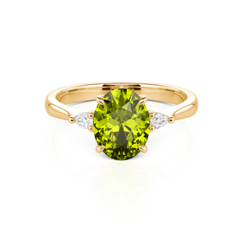 Jeulia Three Stone Oval Cut Ring