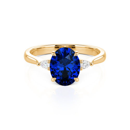 Jeulia Three Stone Oval Cut Ring