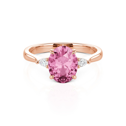 Jeulia Three Stone Oval Cut Ring