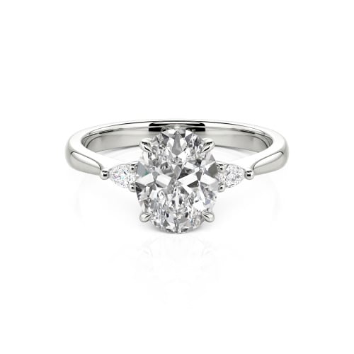 Jeulia Three Stone Oval Cut Ring