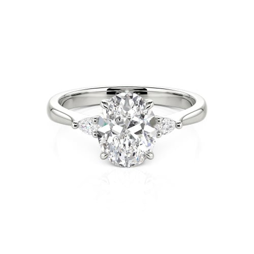 Jeulia Three Stone Oval Cut Ring