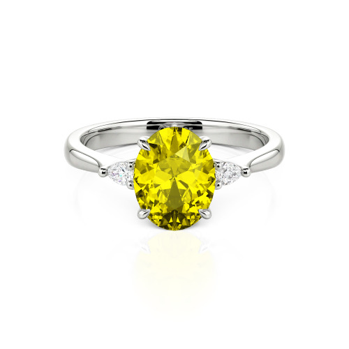 Jeulia Three Stone Oval Cut Ring