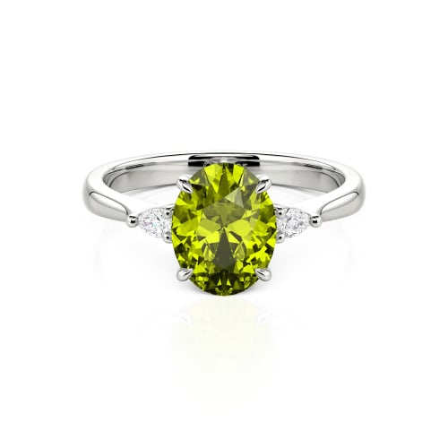 Jeulia Three Stone Oval Cut Ring