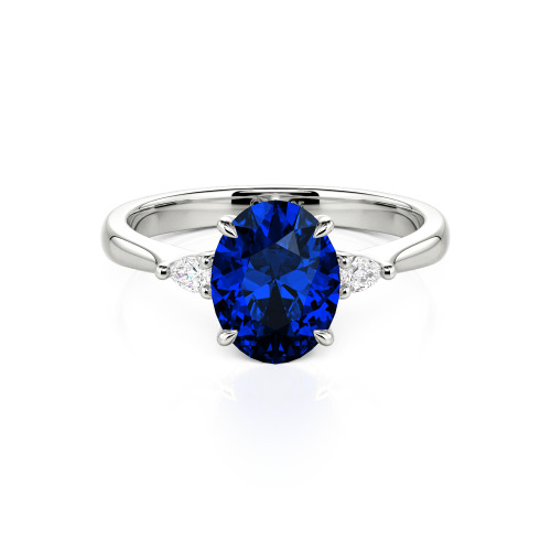 Jeulia Three Stone Oval Cut Ring