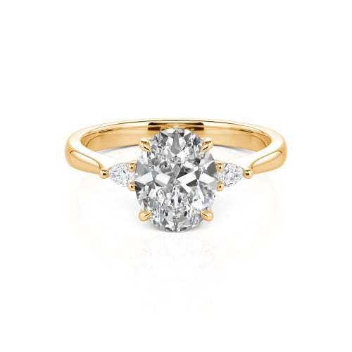 Jeulia Three Stone Oval Cut Ring
