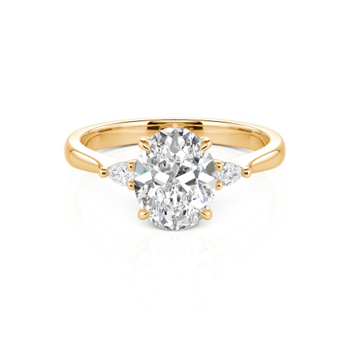Jeulia Three Stone Oval Cut Ring