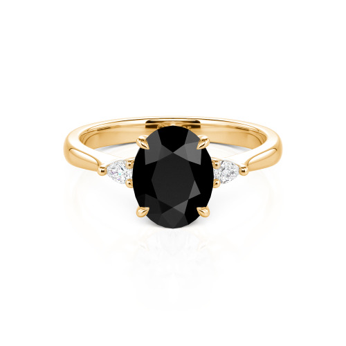 Jeulia Three Stone Oval Cut Ring
