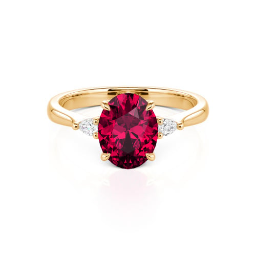 Jeulia Three Stone Oval Cut Ring