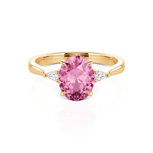 Jeulia Three Stone Oval Cut Ring