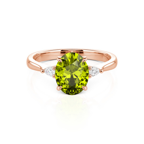 Jeulia Three Stone Oval Cut Ring