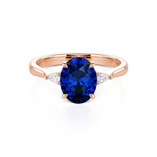 Jeulia Three Stone Oval Cut Ring