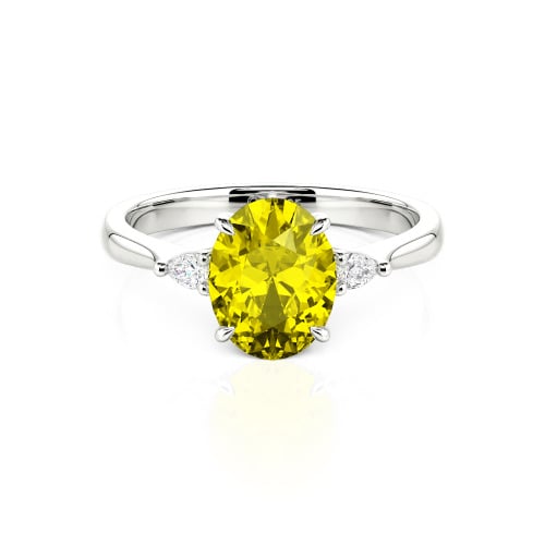 Jeulia Three Stone Oval Cut Ring
