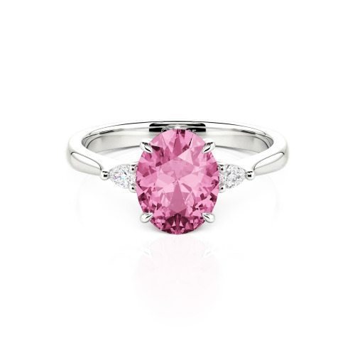 Jeulia Three Stone Oval Cut Ring