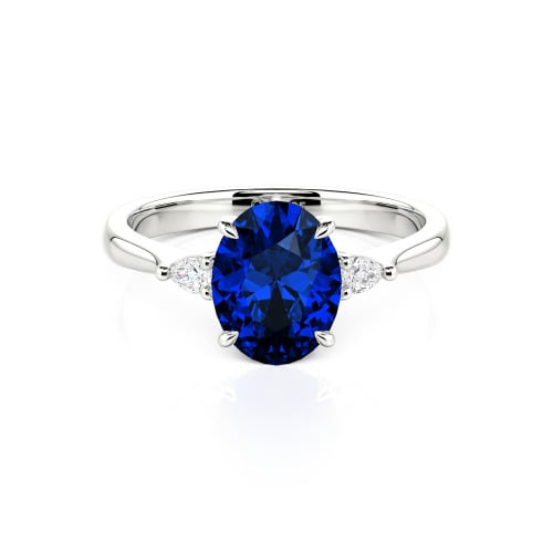 Jeulia Three Stone Oval Cut Ring