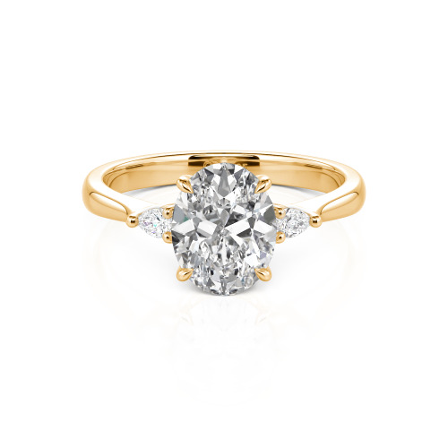 Jeulia Three Stone Oval Cut Ring