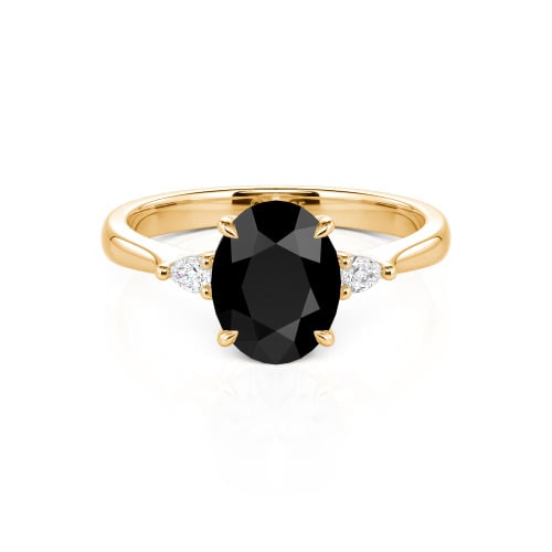 Jeulia Three Stone Oval Cut Ring