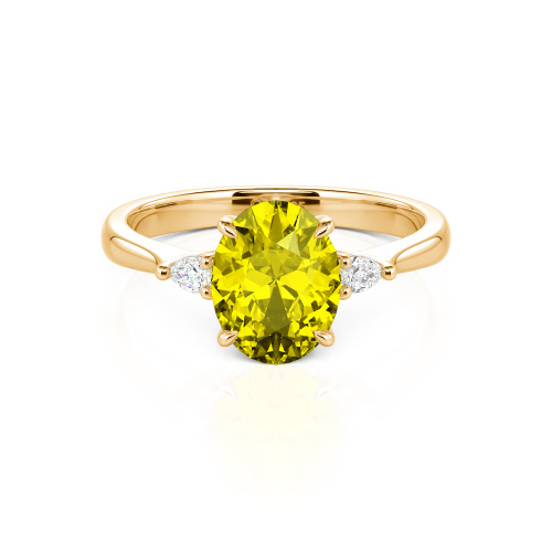 Jeulia Three Stone Oval Cut Ring