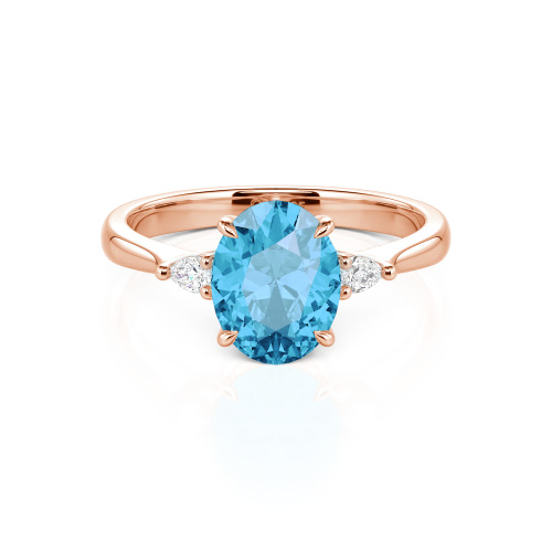 Jeulia Three Stone Oval Cut Ring