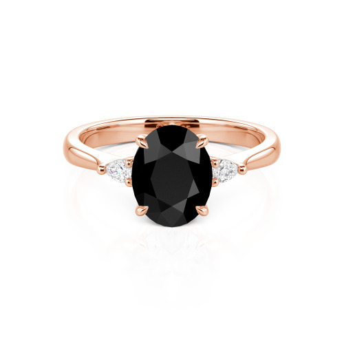 Jeulia Three Stone Oval Cut Ring