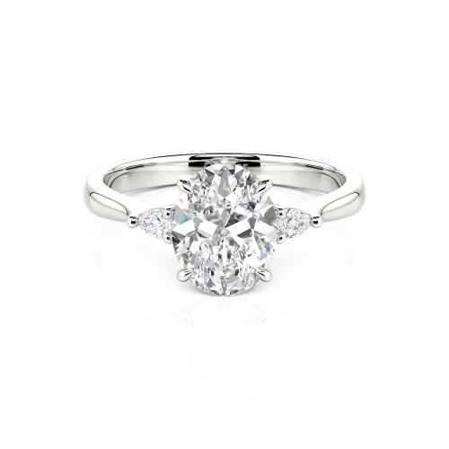 Jeulia Three Stone Oval Cut Ring