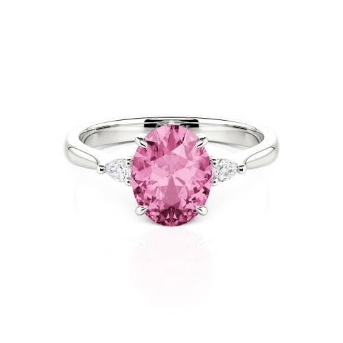 Jeulia Three Stone Oval Cut Ring