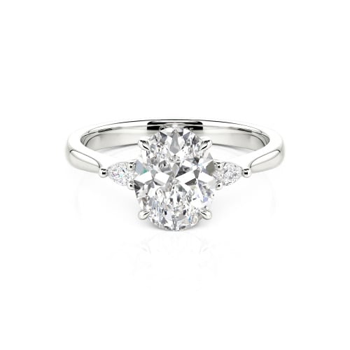 Jeulia Three Stone Oval Cut Ring