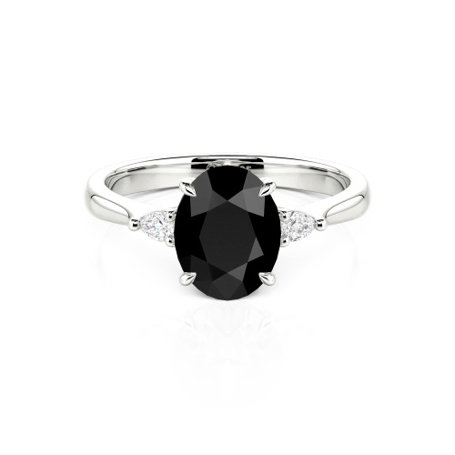 Jeulia Three Stone Oval Cut Ring