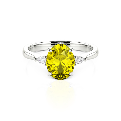 Jeulia Three Stone Oval Cut Ring
