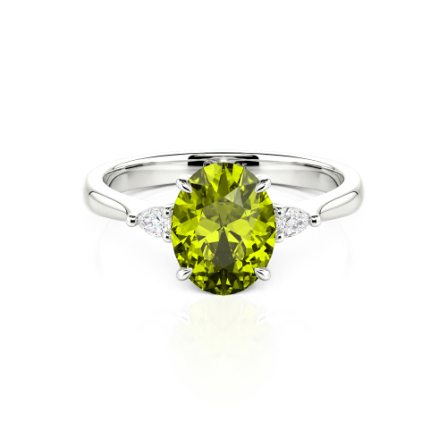 Jeulia Three Stone Oval Cut Ring