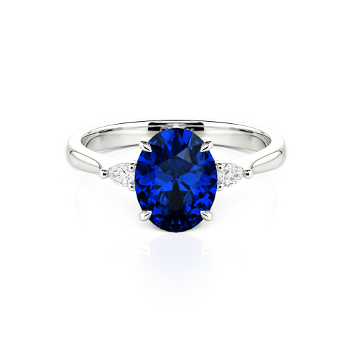 Jeulia Three Stone Oval Cut Ring