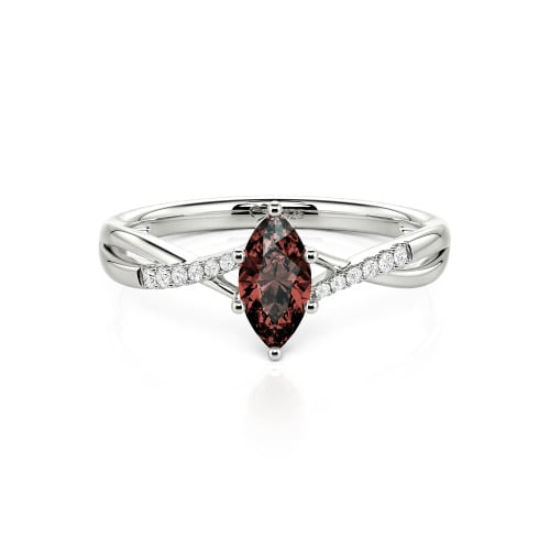 Jeulia Twist Marquise Cut Sterling Silver Ring
