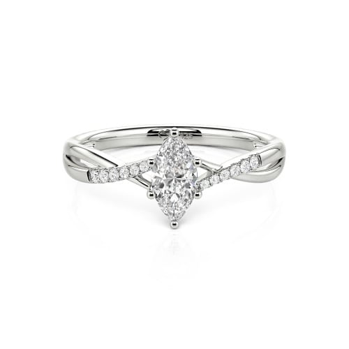 Jeulia Twist Marquise Cut Sterling Silver Ring