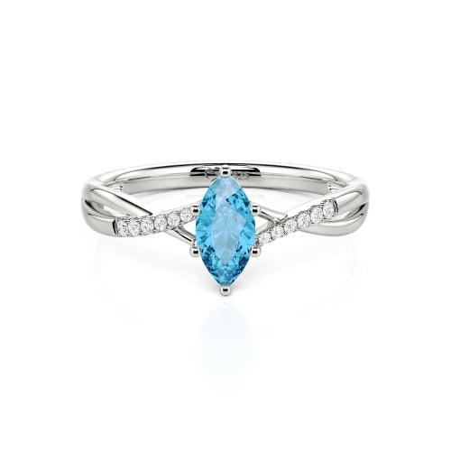 Jeulia Twist Marquise Cut Sterling Silver Ring