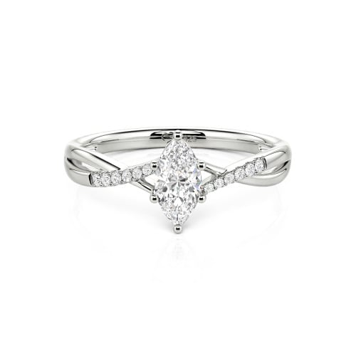 Jeulia Twist Marquise Cut Sterling Silver Ring