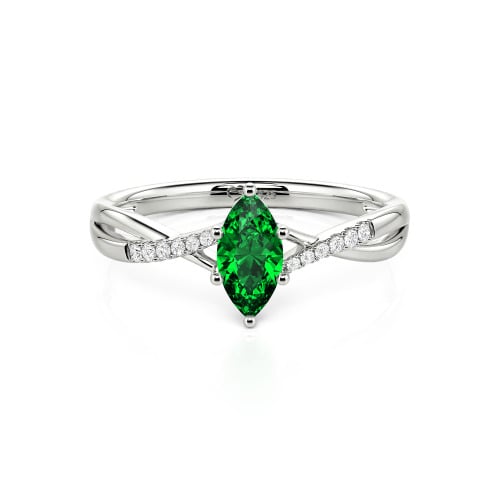 Jeulia Twist Marquise Cut Sterling Silver Ring