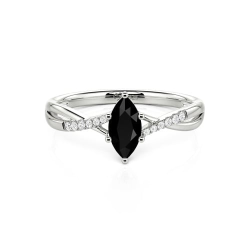 Jeulia Twist Marquise Cut Sterling Silver Ring