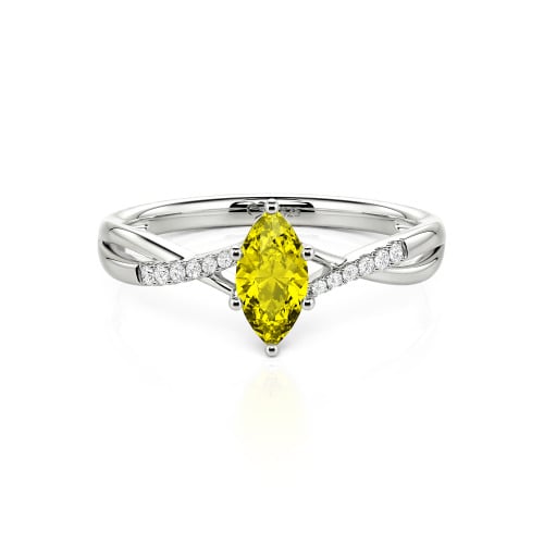 Jeulia Twist Marquise Cut Sterling Silver Ring