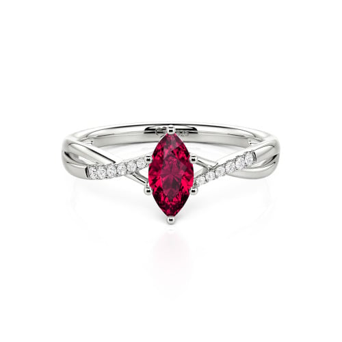 Jeulia Twist Marquise Cut Sterling Silver Ring