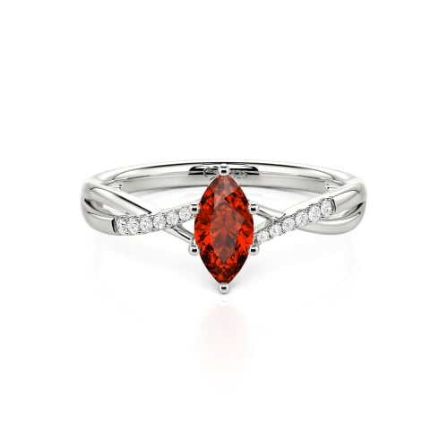 Jeulia Twist Marquise Cut Sterling Silver Ring